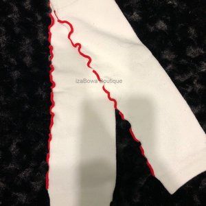 White with Red Seam Legwarmers